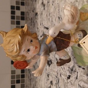 NEW- Flambro (The Signature Collection) Boy with Duck/Goose & Lollipop Figurine